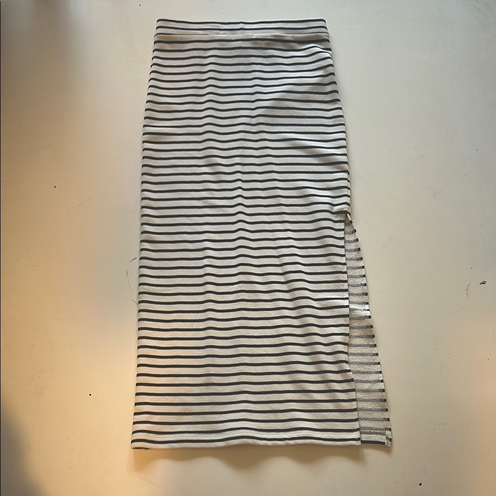 Striped Side-Slit Midi Skirt by Splendid Sz Small